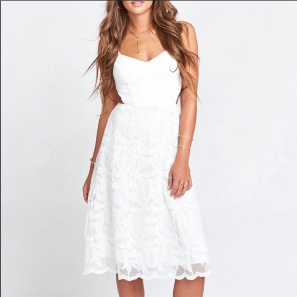 SMYM Claire Cutout Dress, White Lace Dress